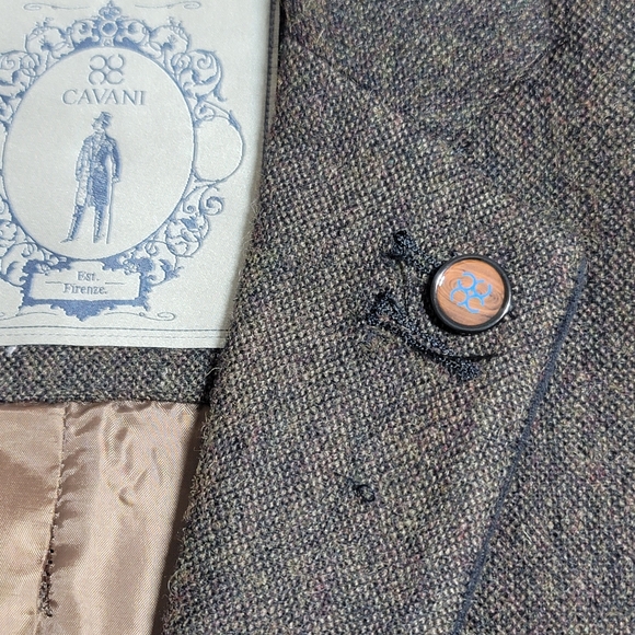 House of Cavani Mens Sport Jacket Brown Slim Fit Wool Blend 40R Single vented - Picture 2 of 11